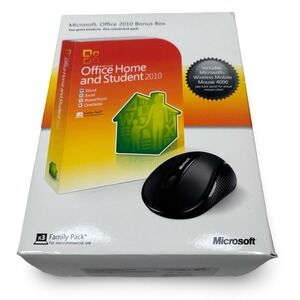 Microsoft Office Home and Student 2010 Bonus Box Family Pack Wireless Mouse 4000